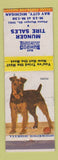 Matchbook Cover - Munger Tire Sales Blue Sunoco oil gas Bay City MI Terrier
