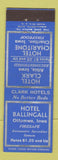 Matchbook Cover - Clark Hotels Ottumwa Chariton Albia IA