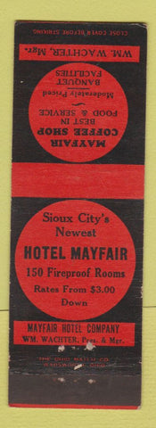 Matchbook Cover - Hotel Mayfair Sioux City IA