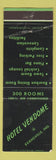 Matchbook Cover - Hotel Vendome Evansville IN WEAR