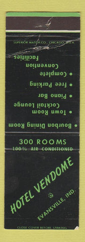 Matchbook Cover - Hotel Vendome Evansville IN WEAR