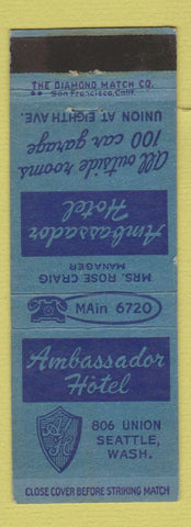 Matchbook Cover - Ambassador Hotel Seattle WA