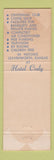 Matchbook Cover - Hotel Cody Leavenworth KS