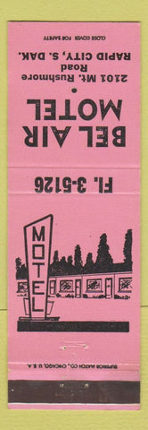 Matchbook Cover - Bel Air Motel Rapid City SD