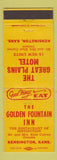 Matchbook Cover - Great Plains Motel Kensington KS Golden Fountain Inn