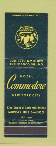 Matchbook Cover - Hotel Commodore New York City