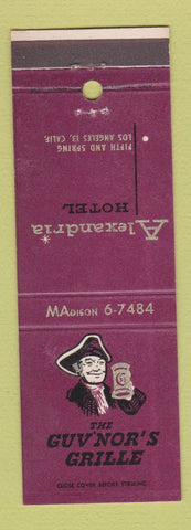 Matchbook Cover - Alexandria Hotel Los Angeles CA Guv'nor's Grille