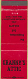 Matchbook Cover - Granny's Attic San Jose CA red