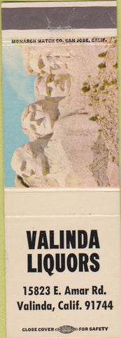 Matchbook Cover - Valinda Liquors CA