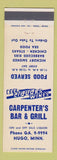 Matchbook Cover - Carpenter's Bar and Grill Hugo MN