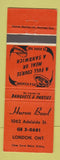 Matchbook Cover - Huron Bowling London ON