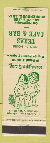 Matchbook Cover - Texas Cafe and Bar Wickenburg AZ