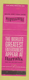 Matchbook Cover - Harrah's Casino Reno Lake Tahoe NV Robert Goulet Dinah Shore