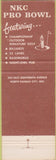 Matchbook Cover - NKC Pro Bowling apartments North Kansas City MO