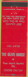 Matchbook Cover - The Olive House Coors Beer Casa De Oro CA red