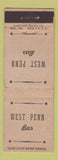 Matchbook Cover - West Penn Bar Pittsburgh PA WEAR
