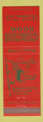 Matchbook Cover - Circus Room Los Angeles CA clown