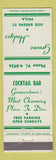 Matchbook Cover - Greene Hedges Cocktail Bar Philadelphia PA