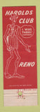 Matchbook Cover - Harold's Club Casino Reno NV 1960