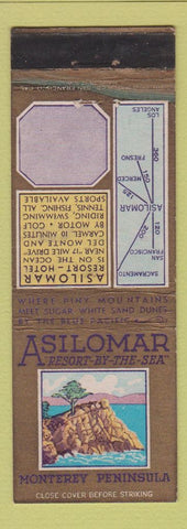 Matchbook Cover - Asilomar Resort by the Sea CA Carmel Del Monte
