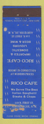 Matchbook Cover - Rico Cafe Albuquerque NM Federal WEAR