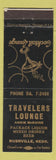 Matchbook Cover - Travelers Lounge Rushville NE