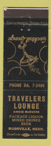 Matchbook Cover - Travelers Lounge Rushville NE