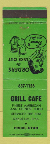 Matchbook Cover - Grill Cafe Price UT Chinese