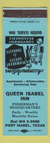 Matchbook Cover - Queen Isabel Inn Port Isabel TX BLUE