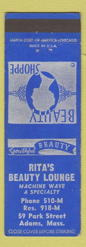 Matchbook Cover - Rita's Beauty Salon Adams MA