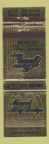 Matchbook Cover - Mount Airy Lodge Mount Pocono PA