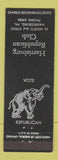 Matchbook Cover - Harrisburg PA Republican Club