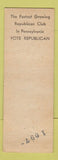 Matchbook Cover - Harrisburg PA Republican Club