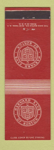 Matchbook Cover - Harvard Club of Boston MA