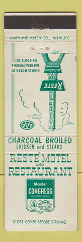 Matchbook Cover - Reste Motel Restaurant Emporia VA