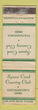 Matchbook Cover - Squaw Creek Country Club Youngstown OH WEAR