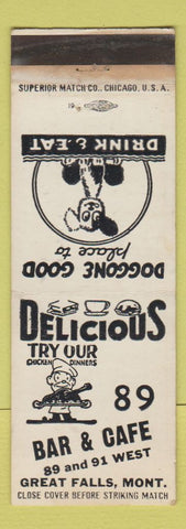 Matchbook Cover - 89 Bar Cafe Great Falls MT WEAR