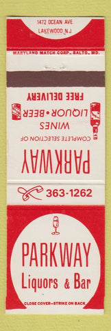 Matchbook Cover - Parkway Liquors & Bar Lakewood NJ