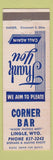 Matchbook Cover - Corner Bar Lingle WY