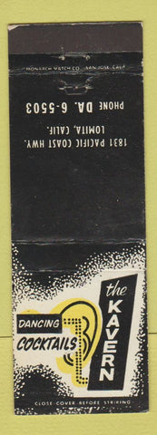 Matchbook Cover - Kavern Dancing Cocktails Lomita CA WEAR