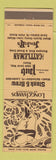Matchbook Cover - Longhamps Coral Gables West Palm Beach Miami FL girlie