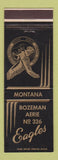 Matchbook Cover - Eagles Club Bozeman MT