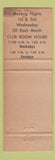 Matchbook Cover - Eagles Club Bozeman MT