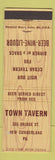 Matchbook Cover - Town Tavern New Cumberland PA