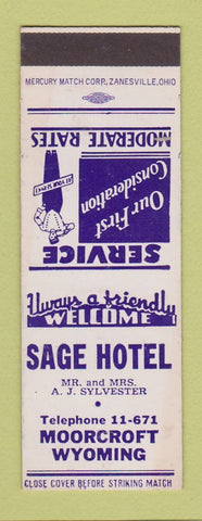 Matchbook Cover - Sage Hotel Moorcroft WY SAMPLE