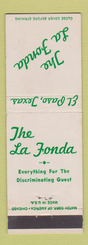 Matchbook Cover - La Fonda Hotel El Paso TX
