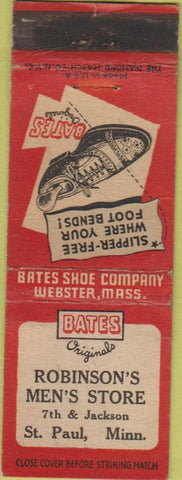 Matchbook Cover - Bates Shoes St Paul MN WEAR