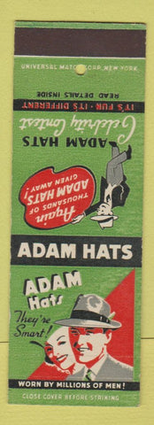 Matchbook Cover - Adam Hats Celbrity SAMPLE