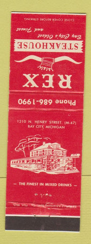 Matchbook Cover - Rex Steak House Bay City MI