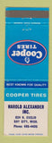Matchbook Cover - Cooper Tires Harold Alexander Bay City MI
